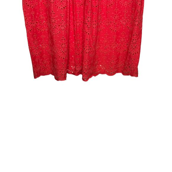 Democracy Womens Tops Tank Floral Eyelet Boxy Fit Sleeveless Pullover Red Sz. XL - Picture 9 of 10